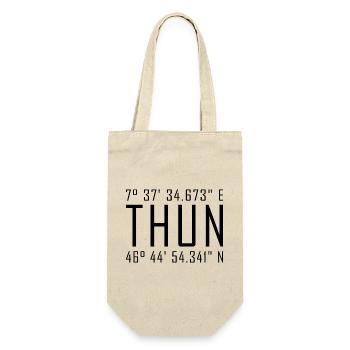 Thun Coordinates – Typography with Local Reference Besch - Gift Bag for Bottles - nature - Front
