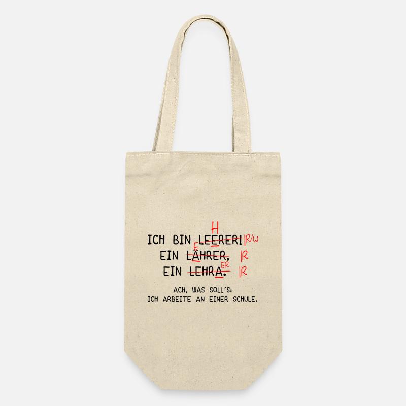 Ich bin Lehrer! (schwarz) - Geschenkbeutel für Flaschen - Natur