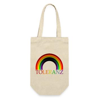 TOLERANZ REGENBOGENFAHNE DIVERSITÄT VIELFALT - Geschenkbeutel für Flaschen - Natur - Vorne