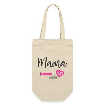 Mama Loading 2023 Heart Girl Pink Expectant Mom - Gift Bag for Bottles - nature - Front