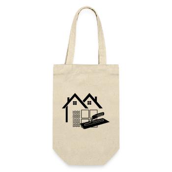 Tiler logo house with glue comb and tiles - Gift Bag for Bottles - nature - Front