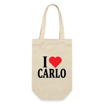 T-shirt I love Carlo t-shirt gift idea - Gift Bag for Bottles - nature - Front
