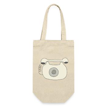 telefon oldschool - Geschenkbeutel für Flaschen - Natur - Vorne