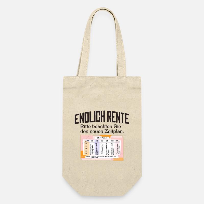 Endlich Rente Zeitplan Tagesablauf Wochenplan - Geschenkbeutel für Flaschen - Natur