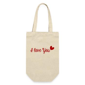 I LOVE YOU. VALENTINE'S DAY. BACHELORETTE PARTY. I LOVE YOU. - Gift Bag for Bottles - nature - Front
