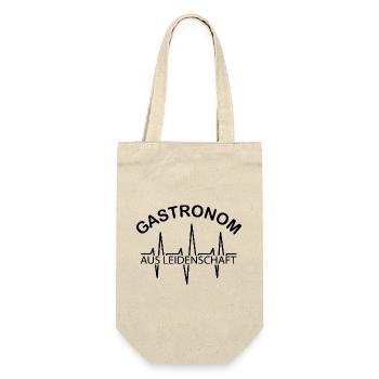 Gastronom aus Leidenschaft Symbol Puls Gastronomie - Geschenkbeutel für Flaschen - Natur - Vorne