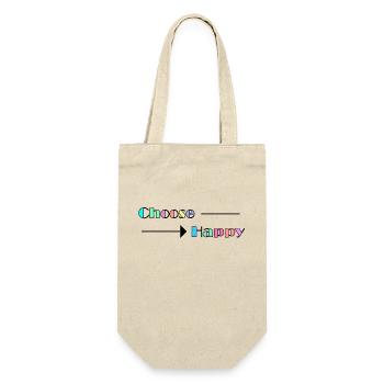 Choose Happy - Geschenkbeutel für Flaschen - Natur - Vorne