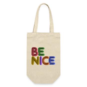 Be Nice - Geschenkbeutel für Flaschen - Natur - Vorne