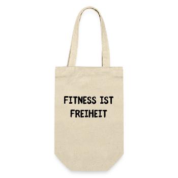 Fitness ist Freiheit - Geschenkbeutel für Flaschen - Natur - Vorne
