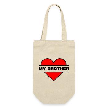 Heart I love my brother - Gift Bag for Bottles - nature - Front