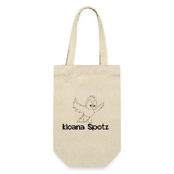 kloana Spotz-kleiner Spatz,Österreichische Dialekt - Geschenkbeutel für Flaschen - Natur - Vorne