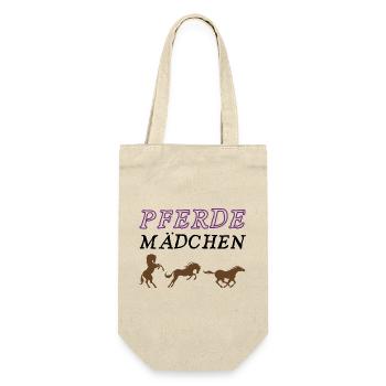 Pferdemädchen - Geschenkbeutel für Flaschen - Natur - Vorne