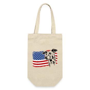 Greyhound Amerika Fahne Windhund Hunde Wilsigns - Geschenkbeutel für Flaschen - Natur - Vorne