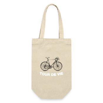 Tour De Vie mit Vintage Rennrad - Geschenkbeutel für Flaschen - Natur - Vorne