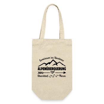 Alpenüberquerung E5 - Gemeinsam Abenteuer -Freunde - Geschenkbeutel für Flaschen - Natur - Vorne