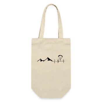 Herzschlag - Berg - Gleitschirmfliegen - (2) - Geschenkbeutel für Flaschen - Natur - Vorne