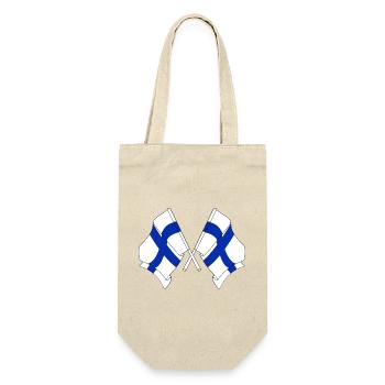 Two flags of Finland crossed - Gift Bag for Bottles - nature - Front