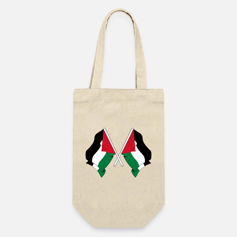 Deux drapeaux palestiniens croisés - Sac à bouteille - nature