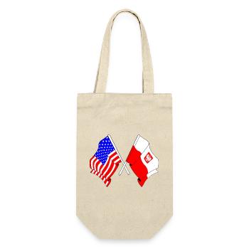 Flag USA and Flag Poland - Gift Bag for Bottles - nature - Front