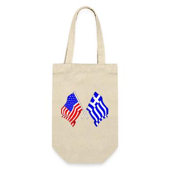 USA flag and Greece flag - Gift Bag for Bottles - nature - Front