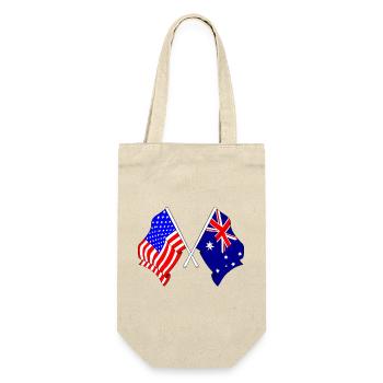 Drapeau des États-Unis et drapeau de l’Australie - Sac à bouteille - nature - Devant