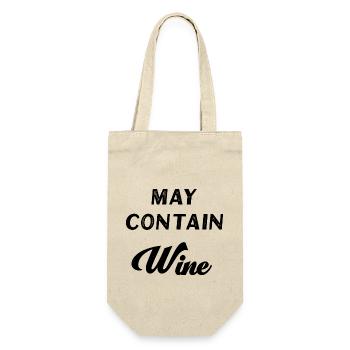 May Contain Wine - Geschenkbeutel für Flaschen - Natur - Vorne