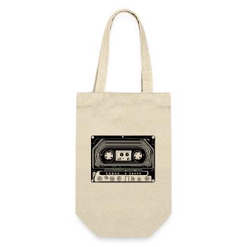 Cassette audio design rétro noir - Sac à bouteille - nature - Devant