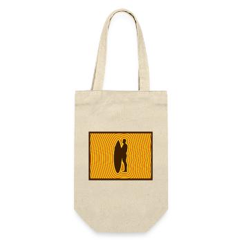 Surf Silhouette – Retro Wellenenergie - Geschenkbeutel für Flaschen - Natur - Vorne