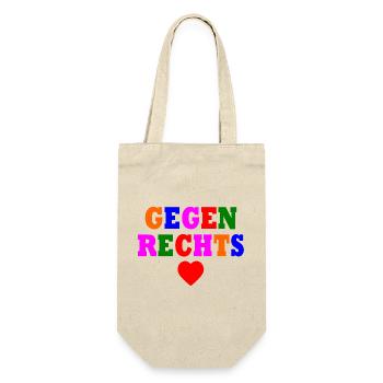 Gegen rechts - Geschenkbeutel für Flaschen - Natur - Vorne