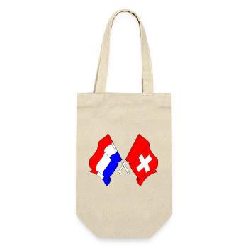 Flagge der Niederlande und Flagge Schweiz - Geschenkbeutel für Flaschen - Natur - Vorne