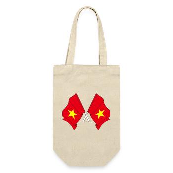 Zwei Flaggen durchquerten Vietnam - Geschenkbeutel für Flaschen - Natur - Vorne