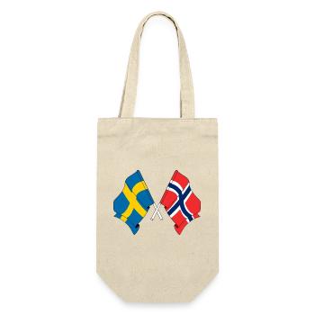 Flagge Schweden, Flagge Norwegen - Geschenkbeutel für Flaschen - Natur - Vorne