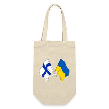 Flag of Finland and flag Ukraine - Gift Bag for Bottles - nature - Front