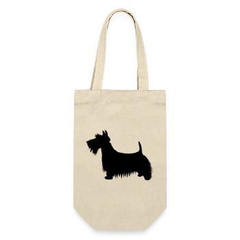 A silhouette illustration of a Scots Terrier Dog - Gift Bag for Bottles - nature - Front