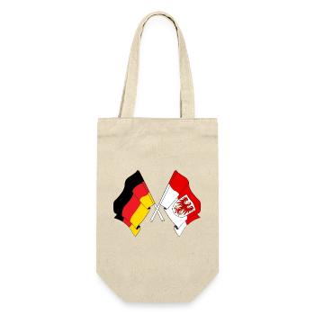 Flagge Deutschland, Brandenburg gekreuzt - Geschenkbeutel für Flaschen - Natur - Vorne