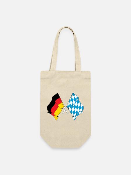 Flagge Deutschland, Bayern - Geschenkbeutel für Flaschen - Natur