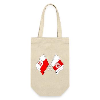 Flagge Polen, Pommern gekreuzt - Geschenkbeutel für Flaschen - Natur - Vorne