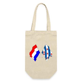 Flagge der Niederlande, Friesland gekreuzt - Geschenkbeutel für Flaschen - Natur - Vorne