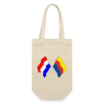 Flagge Niederlande, Flagge Nordholland gekreuzt - Geschenkbeutel für Flaschen - Natur - Vorne