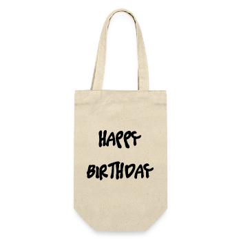 HAPPY BIRTHDAY. HAPPY BIRTHDAY. ANNIVERSARY. - Gift Bag for Bottles - nature - Front