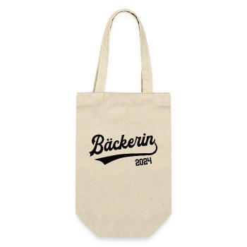 Bäckerin 2024 Beruf Bäckerei Bäcker Azubine Lehre - Geschenkbeutel für Flaschen - Natur - Vorne