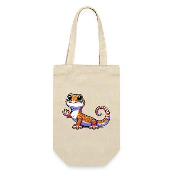 Gecko - Geschenkbeutel für Flaschen - Natur - Vorne