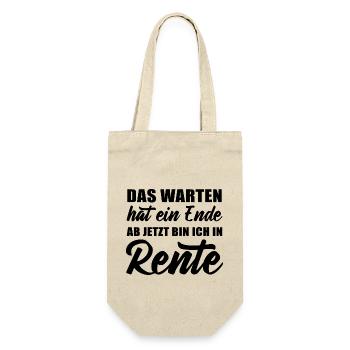 Das Warten hat ein Ende ab jetzt bin ich in Rente - Geschenkbeutel für Flaschen - Natur - Vorne