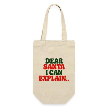 Dear Santa I Can Explain - Gift Bag for Bottles - nature - Front