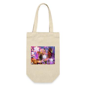 Christmas Market Impression, Merry Christmas - Gift Bag for Bottles - nature - Front