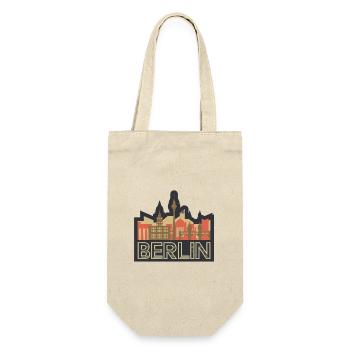 Berlin Skyline - Geschenkbeutel für Flaschen - Natur - Vorne