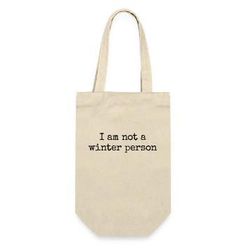 Lustiger Spruch für Wintermuffel - Geschenkbeutel für Flaschen - Natur - Vorne
