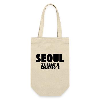 Seoul - Design mit Koordinaten - Geschenkbeutel für Flaschen - Natur - Vorne
