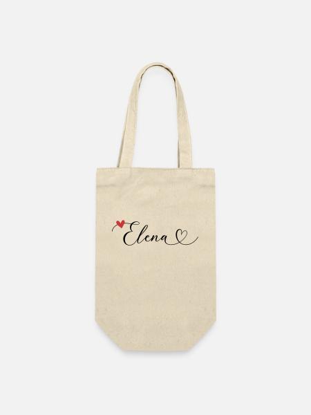 Elena Nom Prénom Calligraphie Coeur - Sac à bouteille - nature