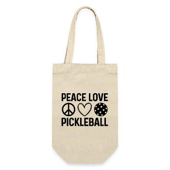 Frieden Liebe Pickleball - Geschenkbeutel für Flaschen - Natur - Vorne